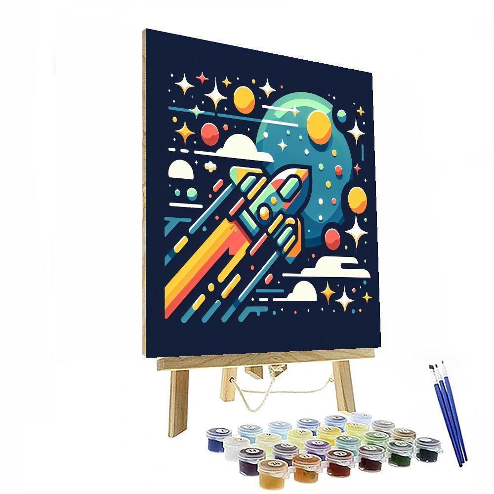 Galaxy Starship Journey Painting Number Kit