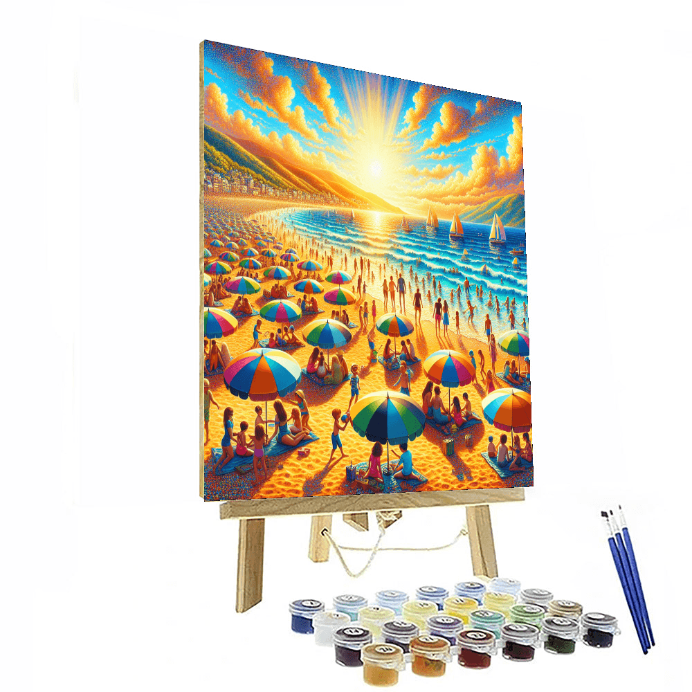 Joyful Summer Beach Day Number Painting