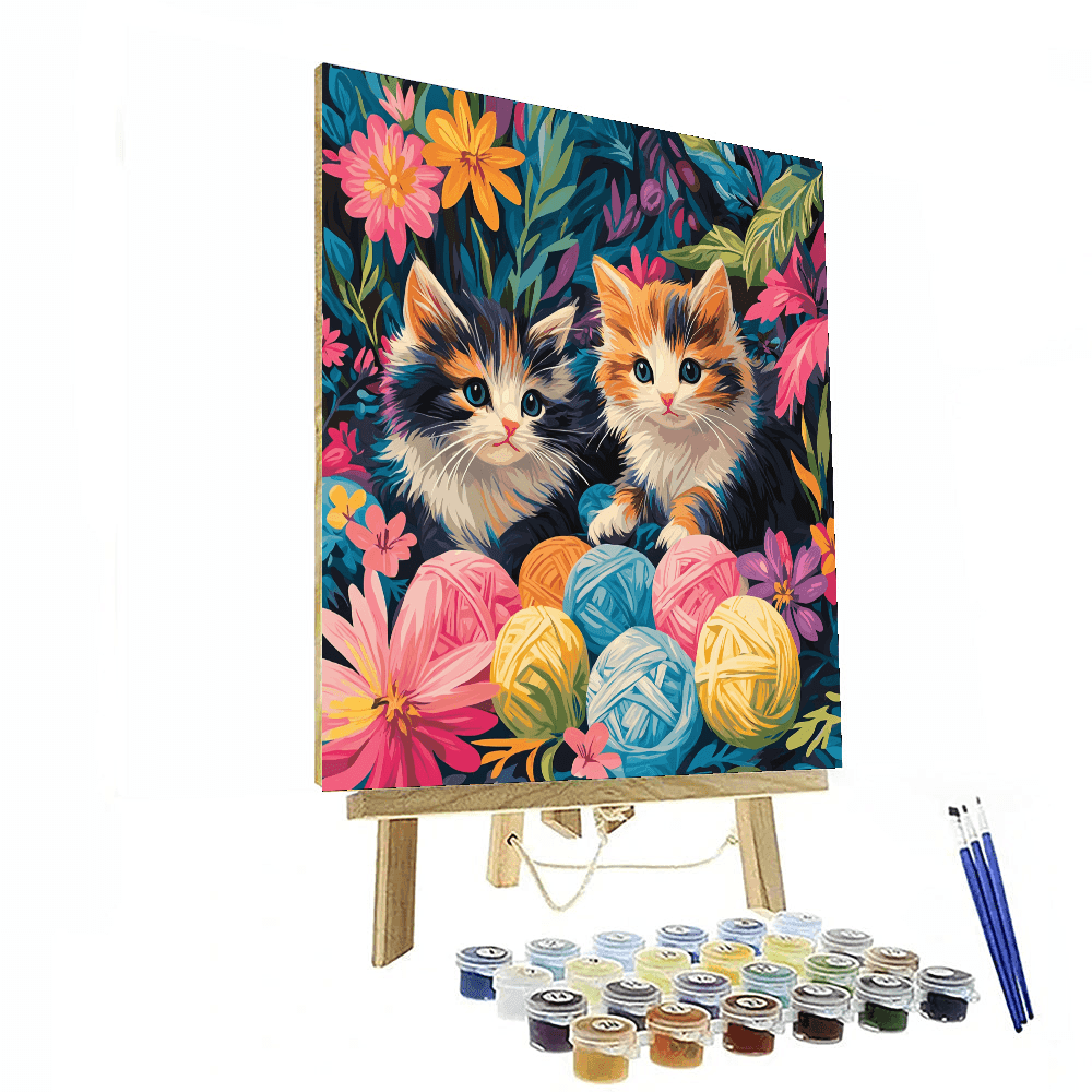 Wain Inspired Frolicking Felines - DIY Painting By Numbers Kit