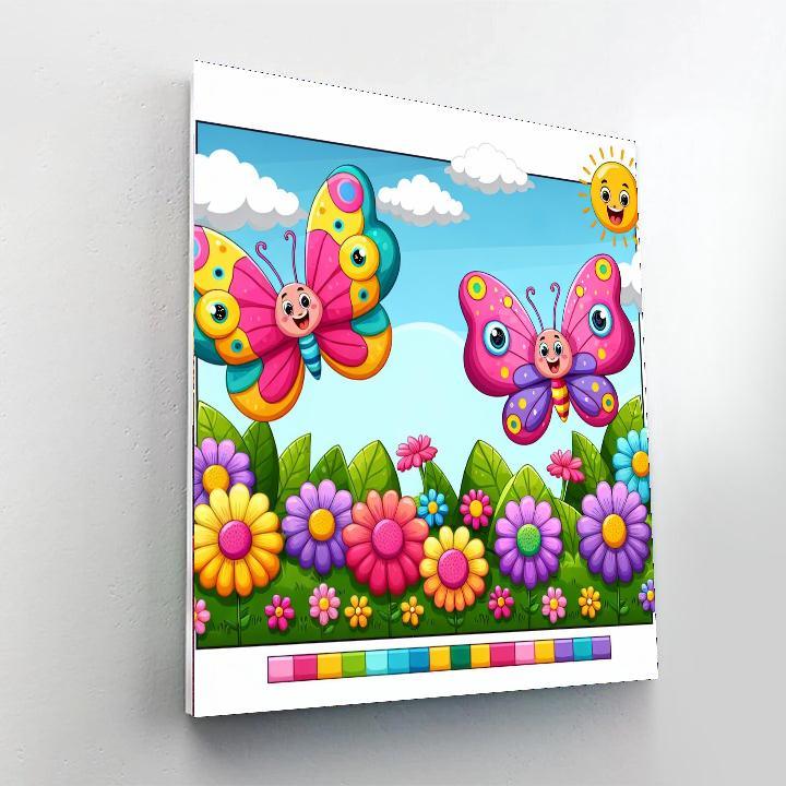 Silly Butterfly Friends DIY Paint By Numbers
