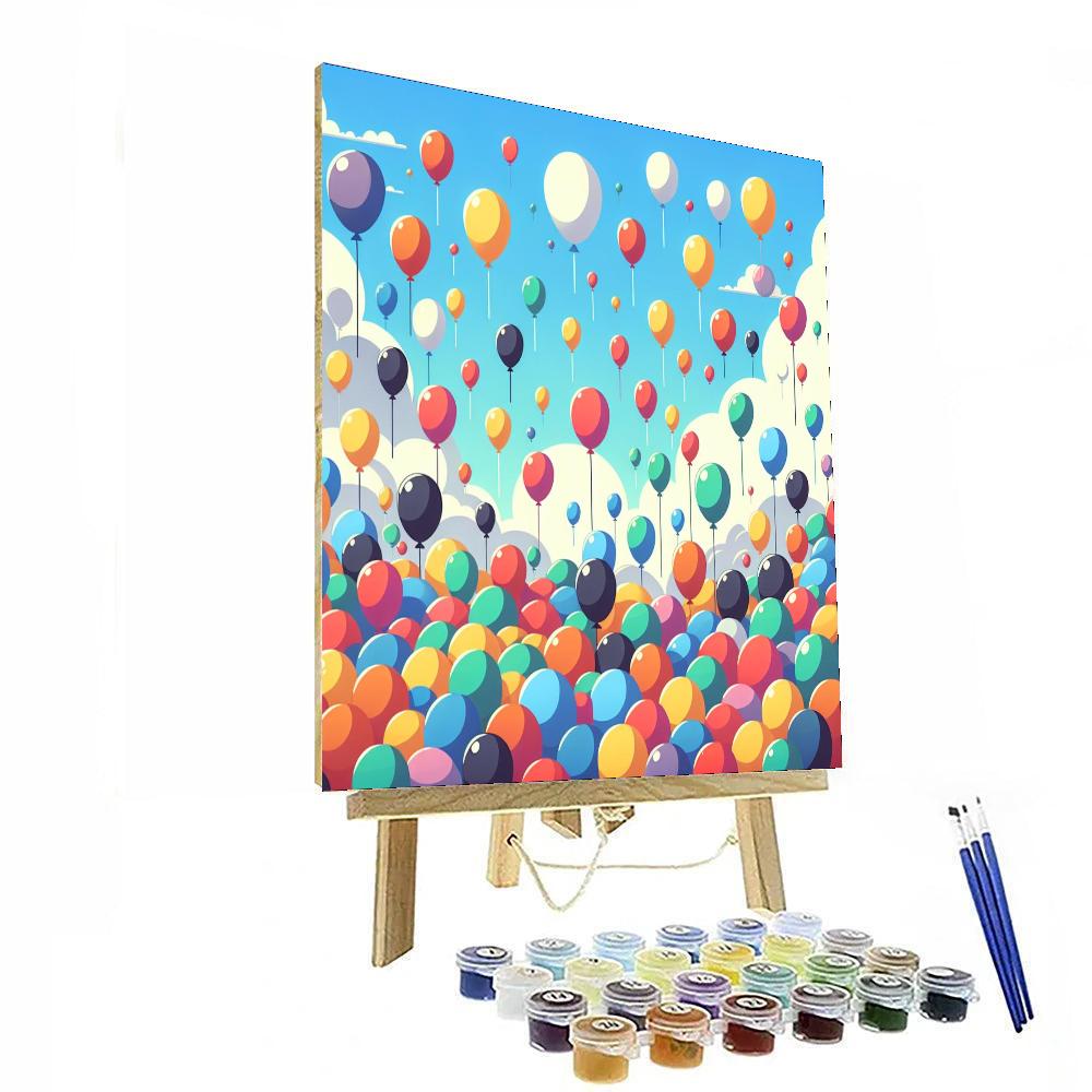 Bright Bouncing Balloons Paint By Numbers Art