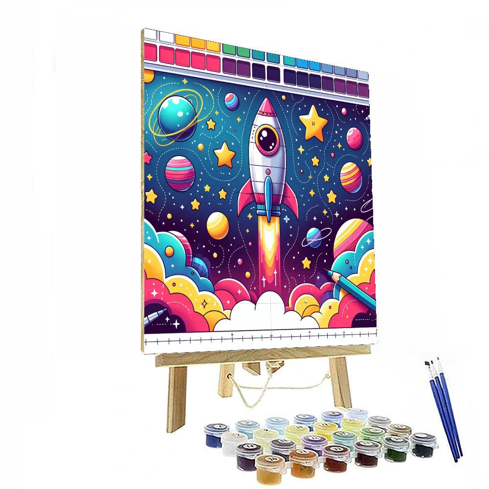 Galactic Space Voyage Painting Number Kit