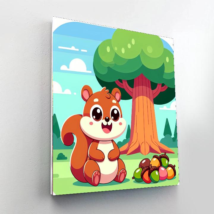 Sunshine Squirrel DIY Paint By Numbers