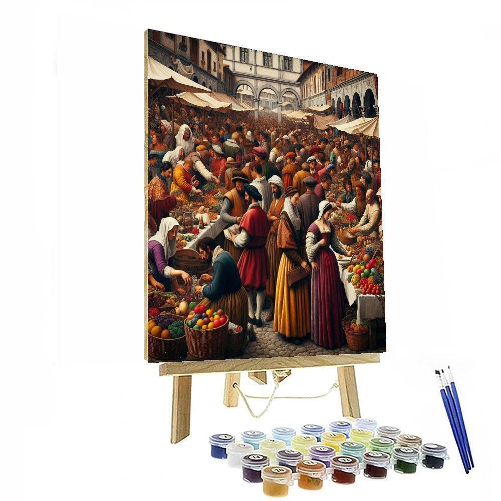 Renaissance Market Scene Paint By Number