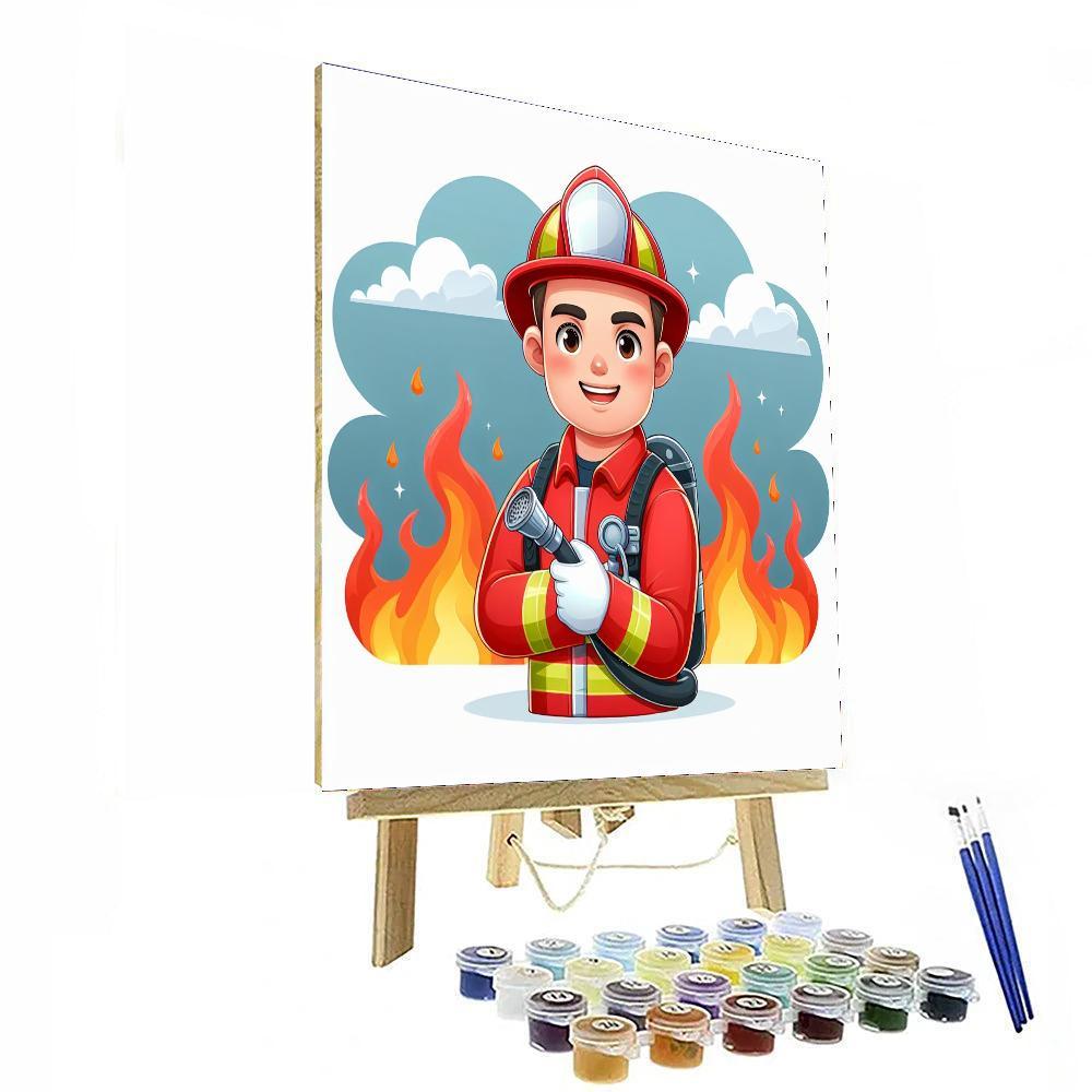 Daring Firefighter Numbered Painting Kits