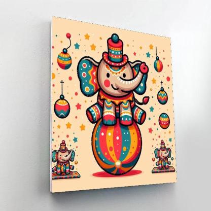 Charming Circus Elephant Paint By Number