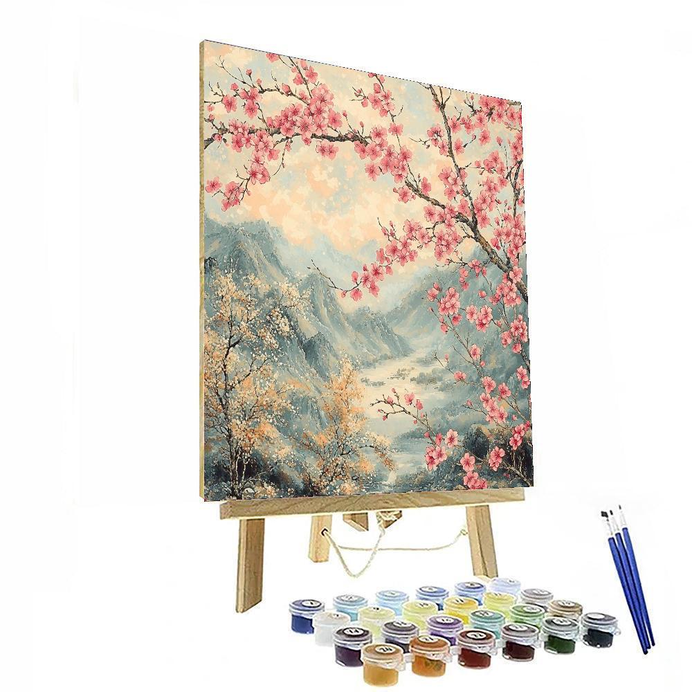 Zhao Mengfu Inspired Timeless Blossoms Of Spring  Paint By Number
