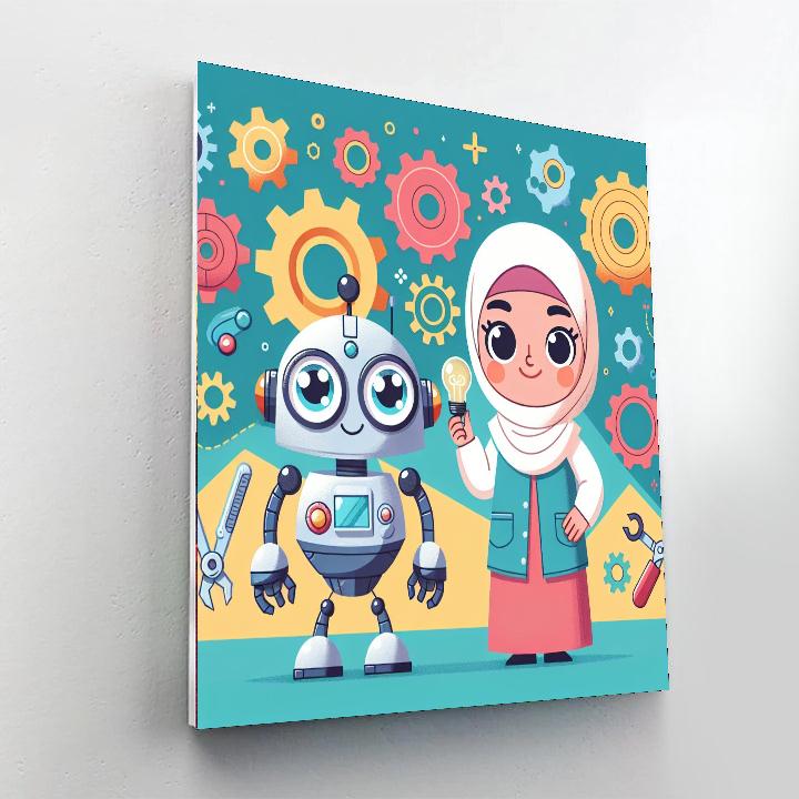 My Robot Buddy Painting By Numbers Kit