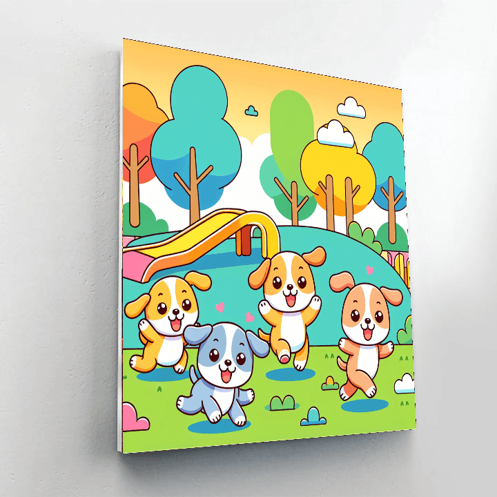 Puppy Playground Pals DIY Paint By Numbers