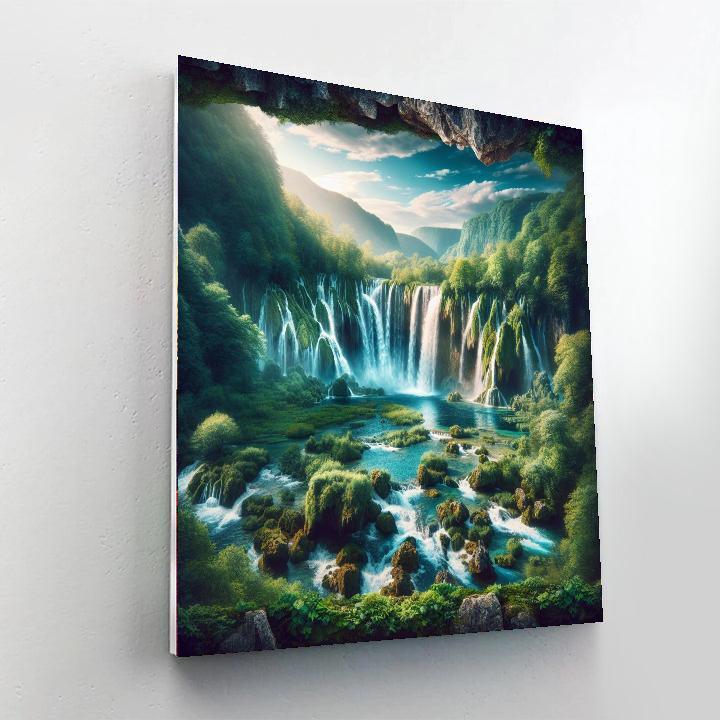 Grand Majestic Waterfall Paint By Color