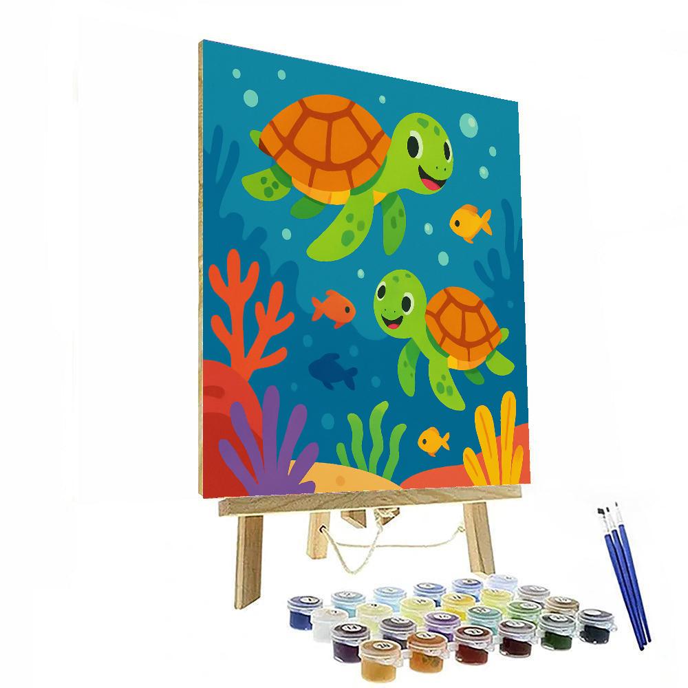 Joyful Sea Turtles Paint By Color