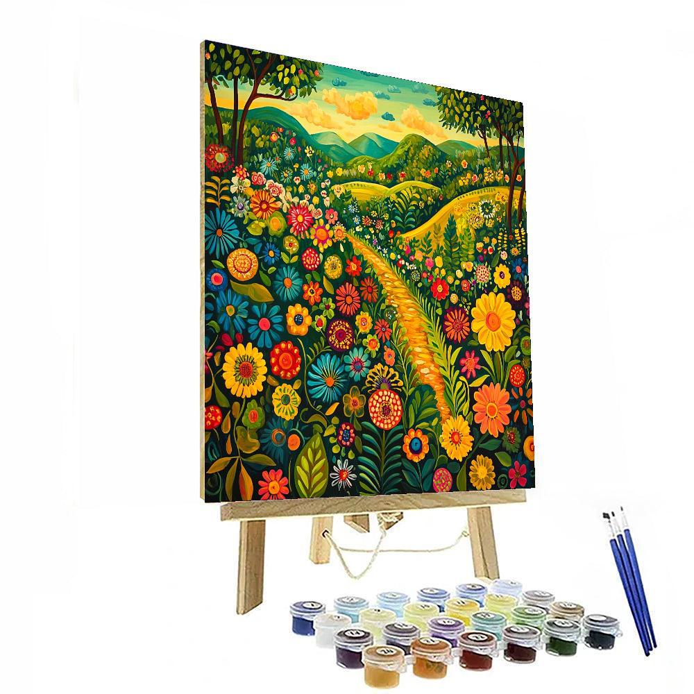 Frida Kahlo Inspired Dreaming In Bloom  Numbered Painting Kits