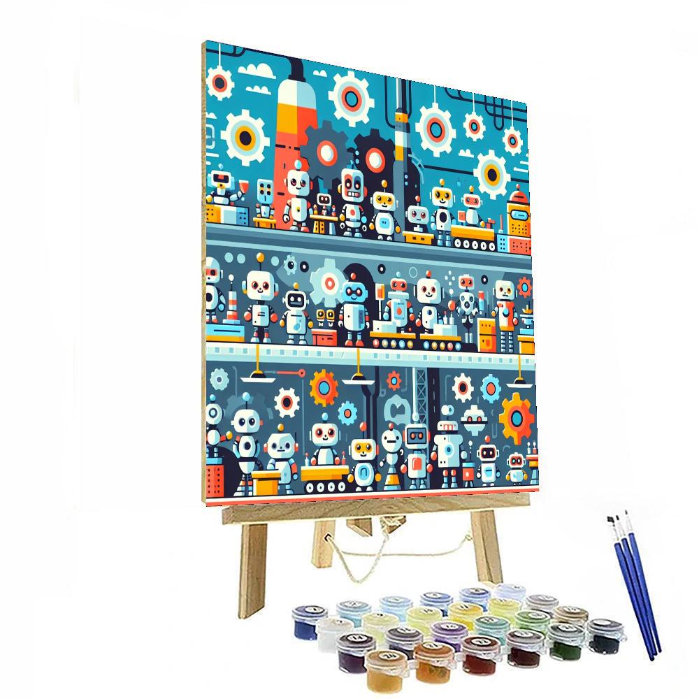 Robots' Imaginative Factory Painting By Numbers Kit