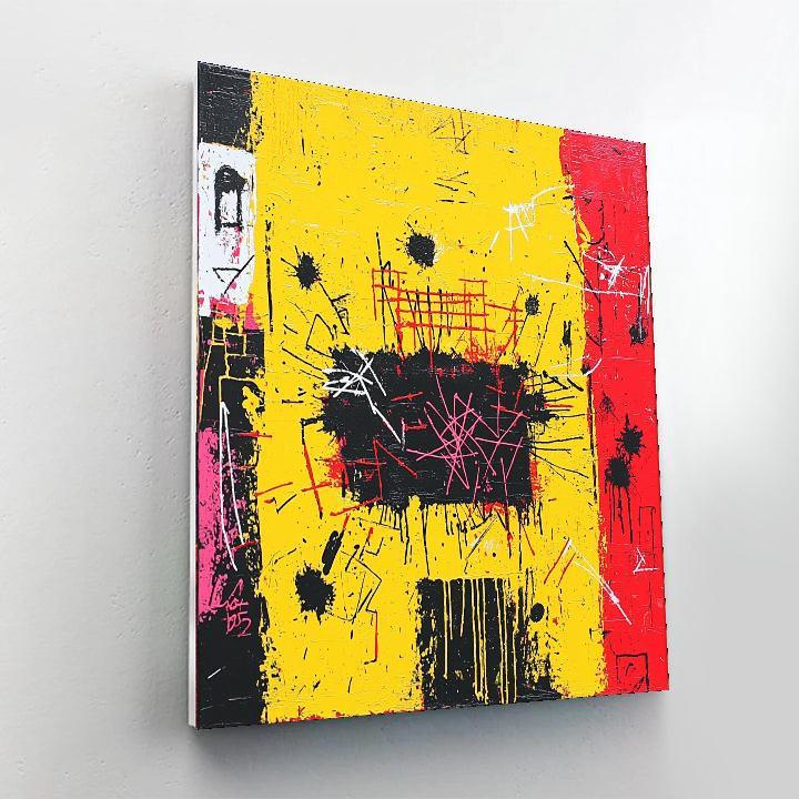 Jean-Michel Basquiat Inspired Raw Connections  Number Painting