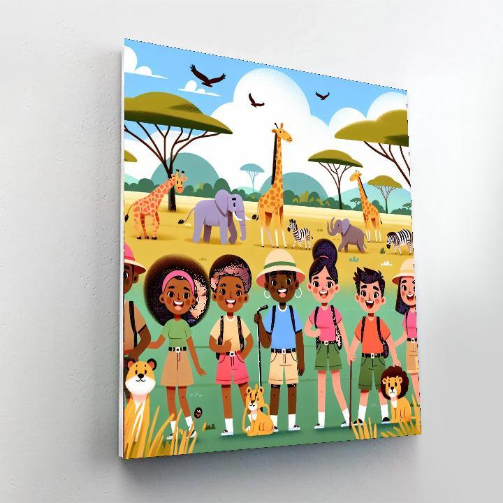 Safari Expedition Team Paint By Numbers Art