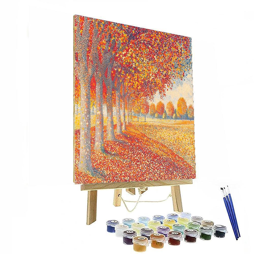 Georges Seurat Inspired Dreamy Autumn Canopy  Paint By Numbers Kits