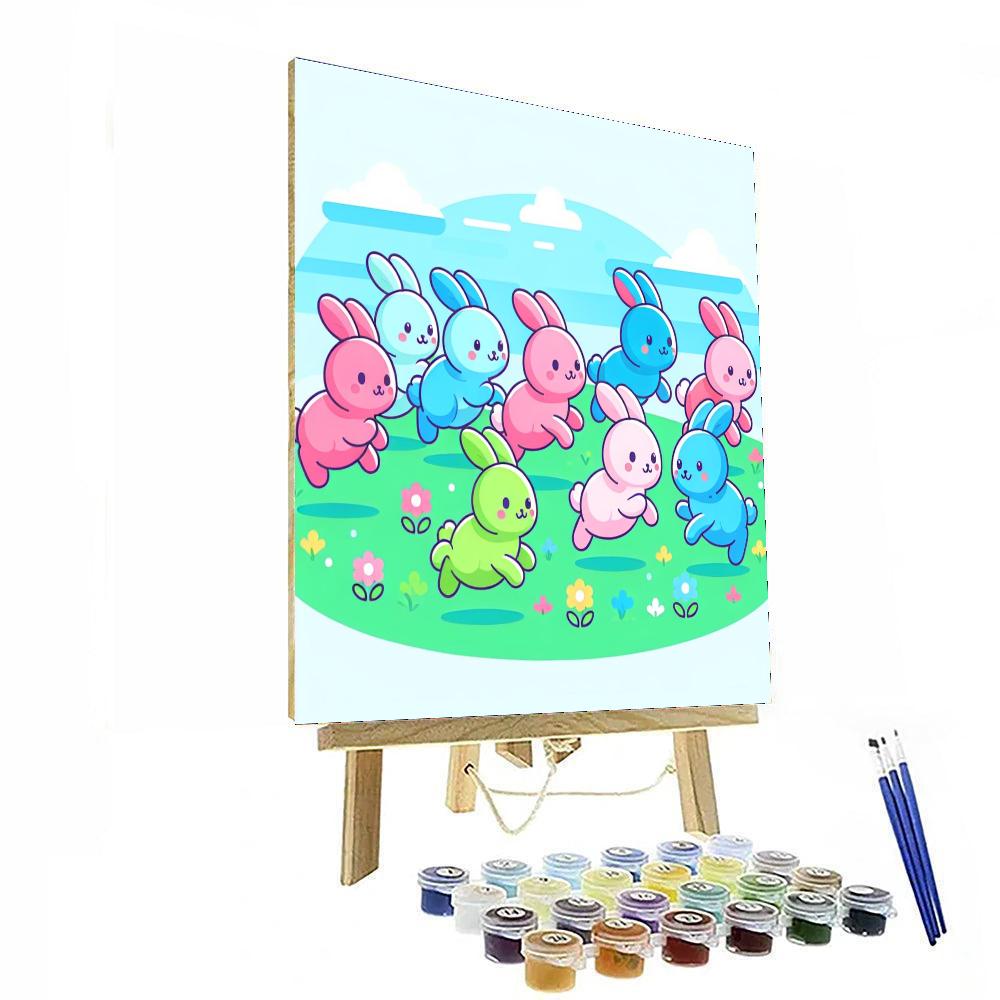 Radiant Rainbow Rabbits Paint By Numbers