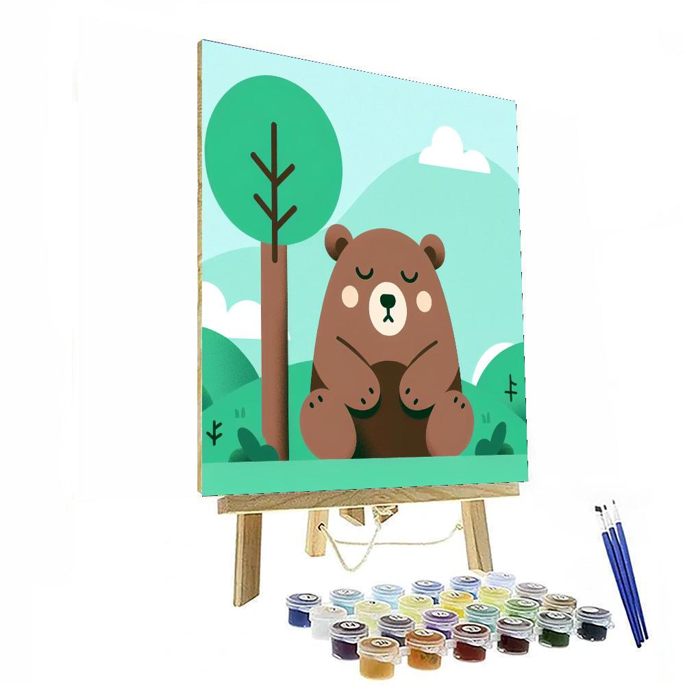 Blissful Bear Paint By Numbers Art