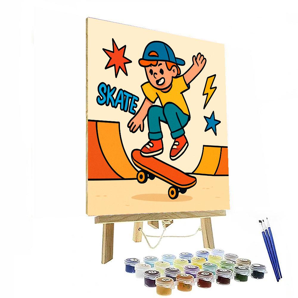 Cool Skateboarder Painting By Numbers Kit