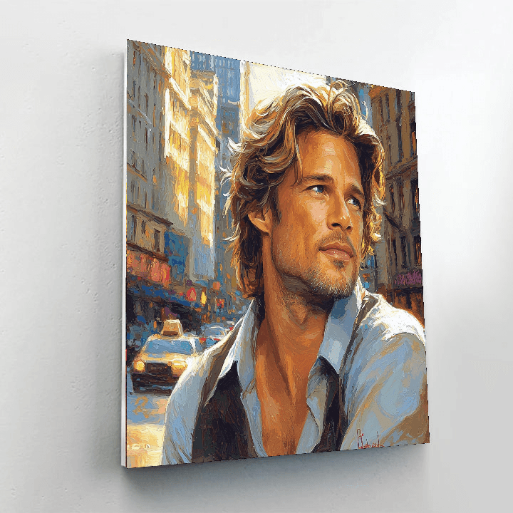 Brad Pitt: The Charismatic Voyager Of Cinema Paint By Number