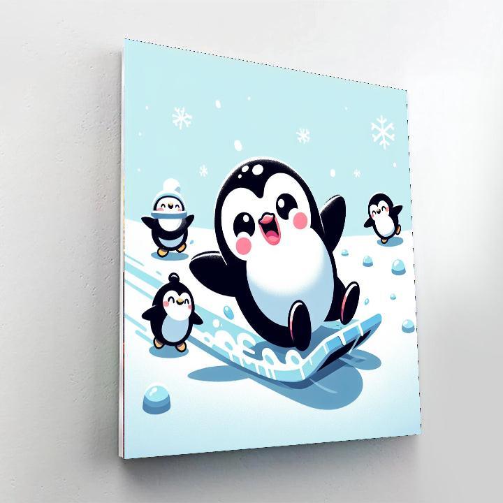 Joyful Penguin Adventure Numbered Painting Kits