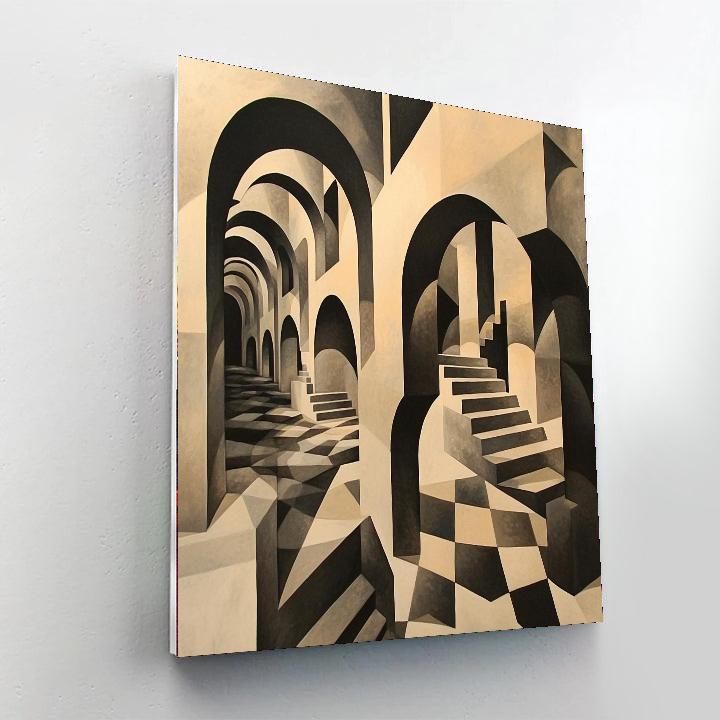 M.C. Escher Inspired Geometric Mirage  Paint By Numbers Kits