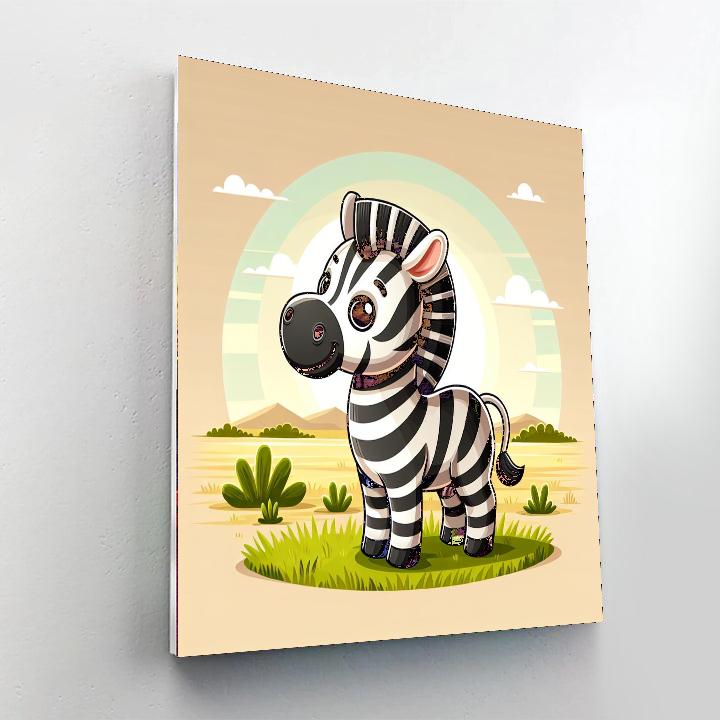 Safari Zebra Number Painting