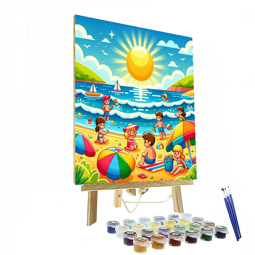 Bright Beach Fun DIY Paint By Numbers