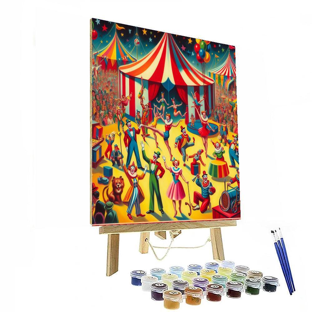 Retro Circus Fun DIY Paint By Numbers