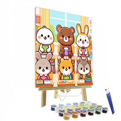 Happy Animal School Paint By Numbers Art