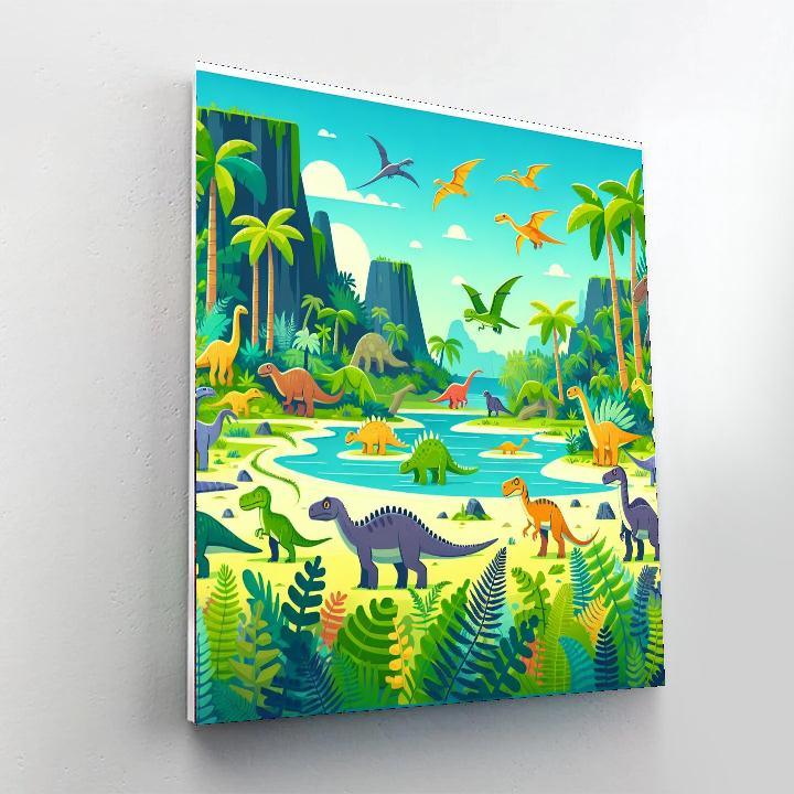 Dinosaur Island Mystery Painting Number Kit