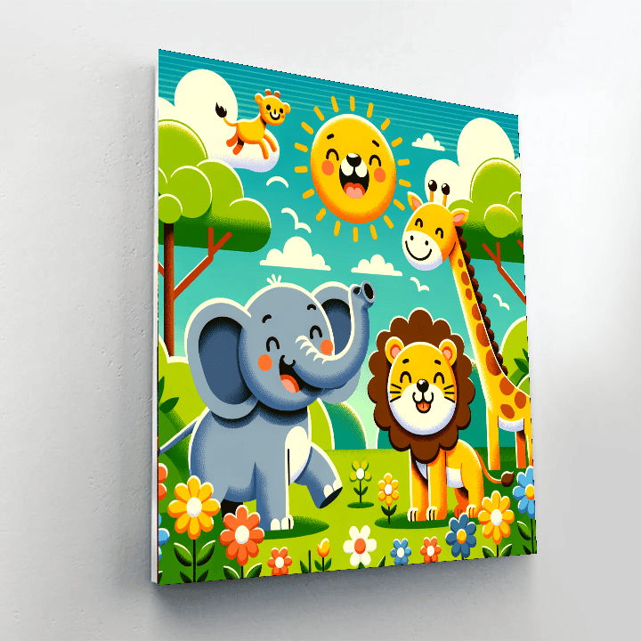 Playful Safari Animals Paint By Numbers Kits