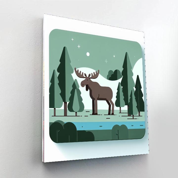 Friendly Moose Number Painting