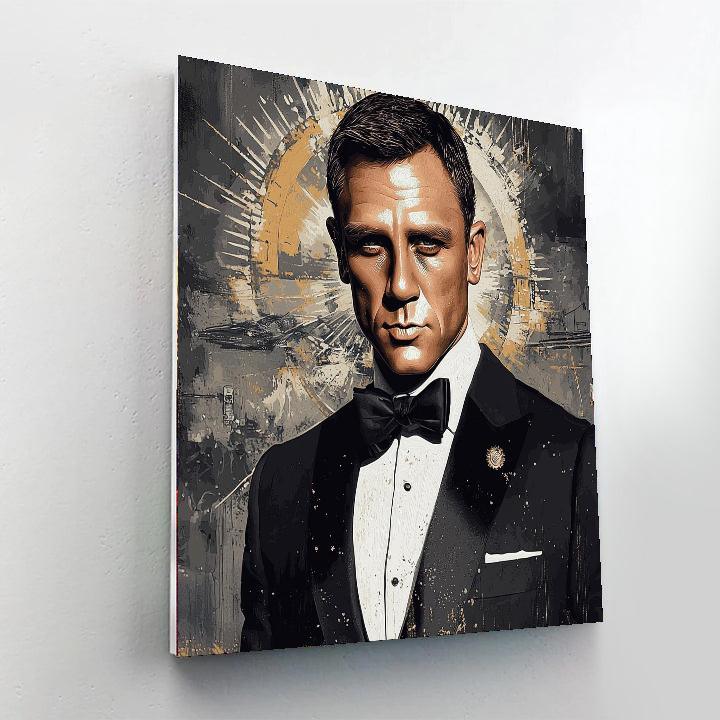 Daniel Craig: The James Bond's Daring Pursuit Number Painting