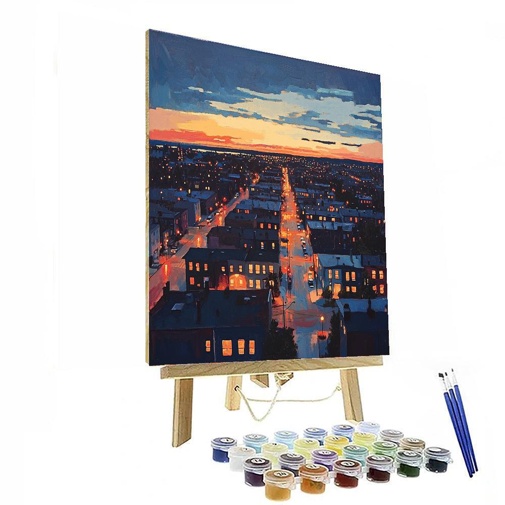 Edward Hopper Inspired Cinematic Cityscape  Paint By Numbers Kits