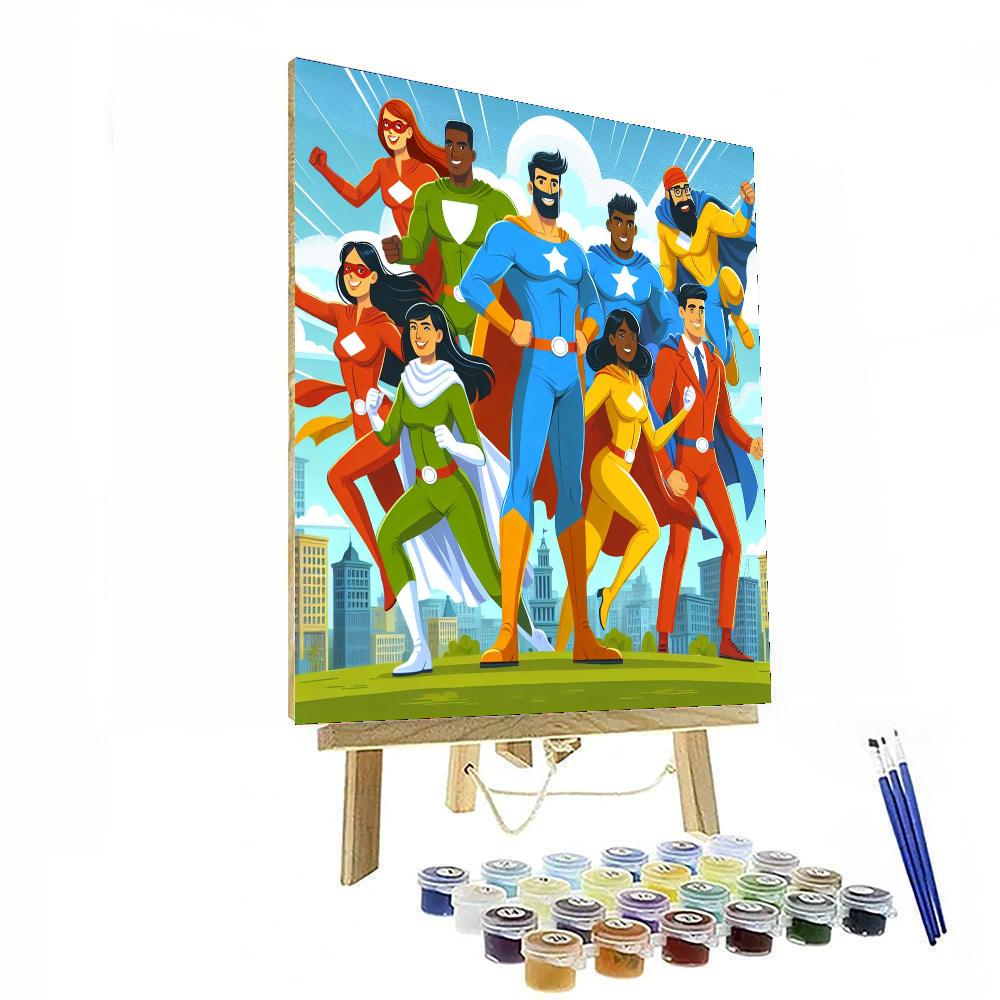 Exciting Superhero Squad Paint By Numbers
