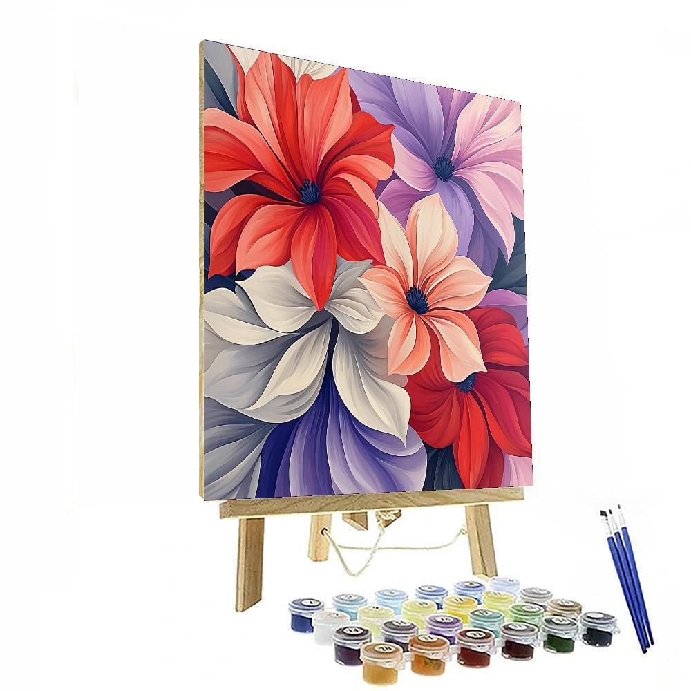 O'Keeffe Inspired Bold Floral Symphony  Number Painting