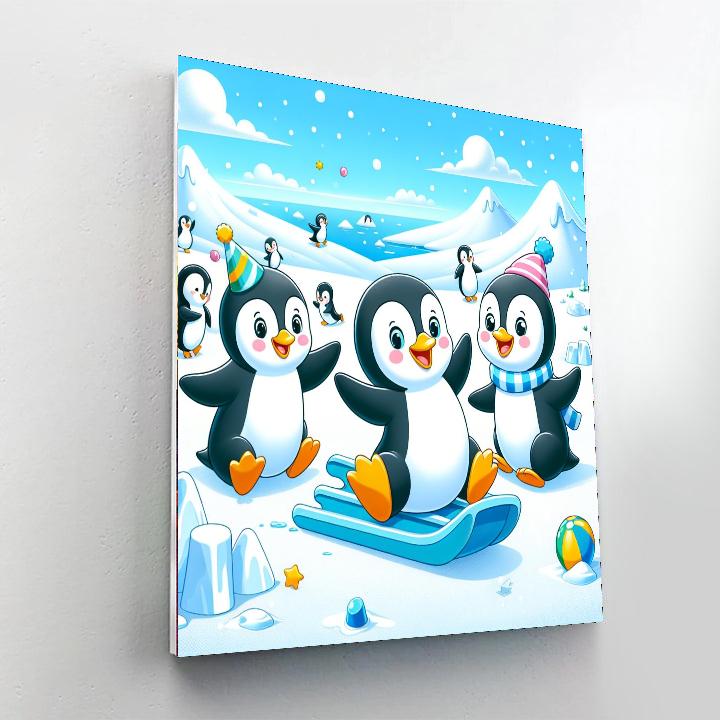 Frosty Fun Penguin Party Painting Number Kit