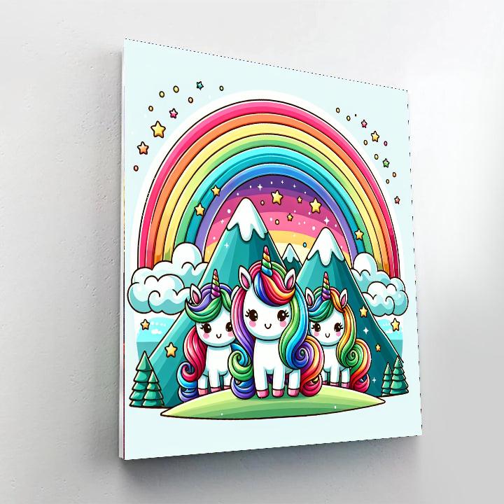 Magical Mountain Unicorns Numbered Painting Kits