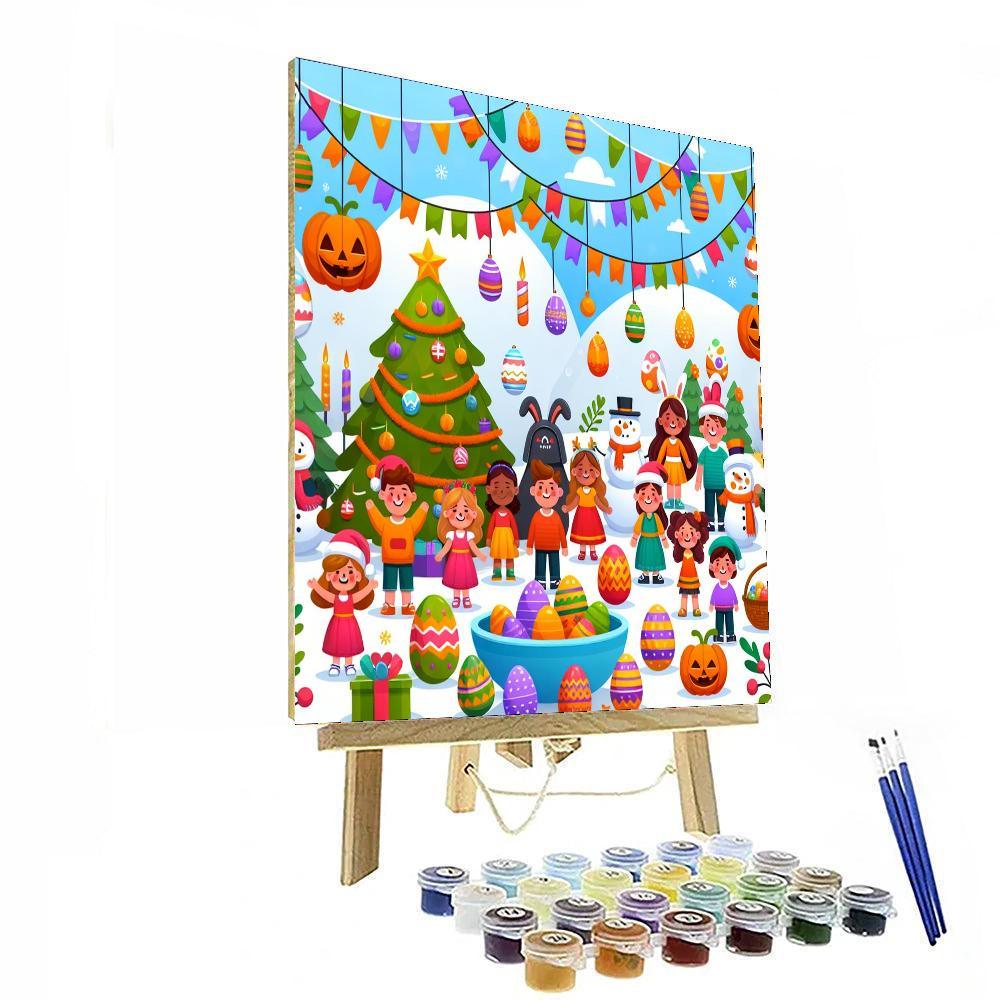 Holiday Fun Celebrations Paint By Numbers Art