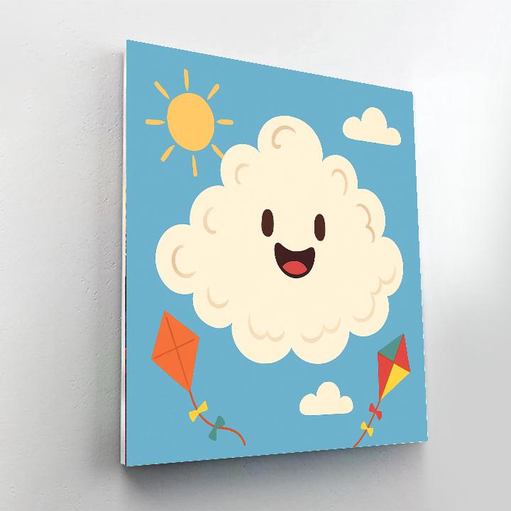 Curly Cloud Monster Paint By Numbers Art