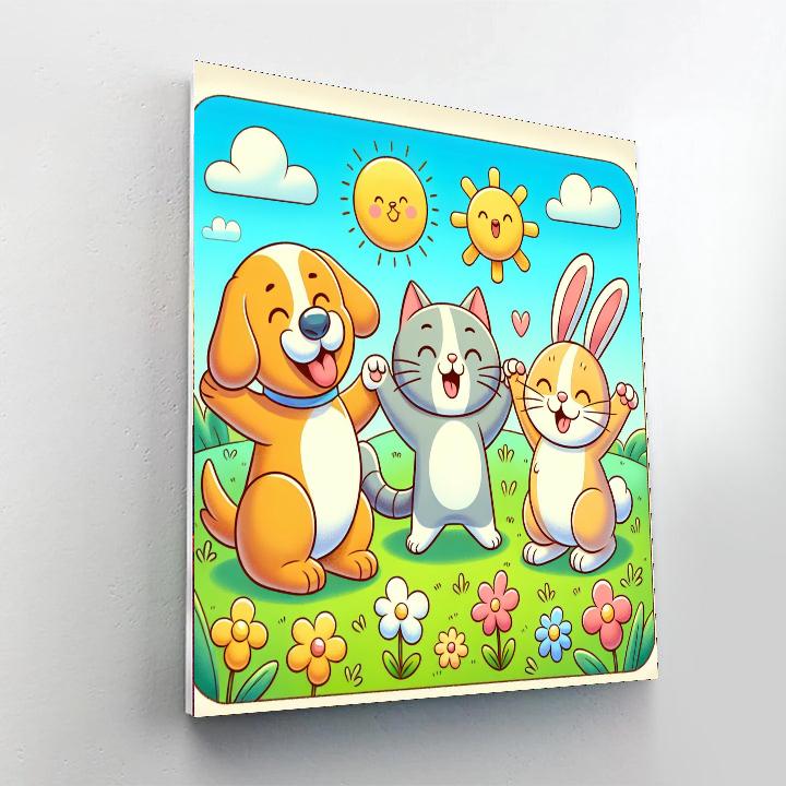 Animal Friends Playdate Painting Number Kit