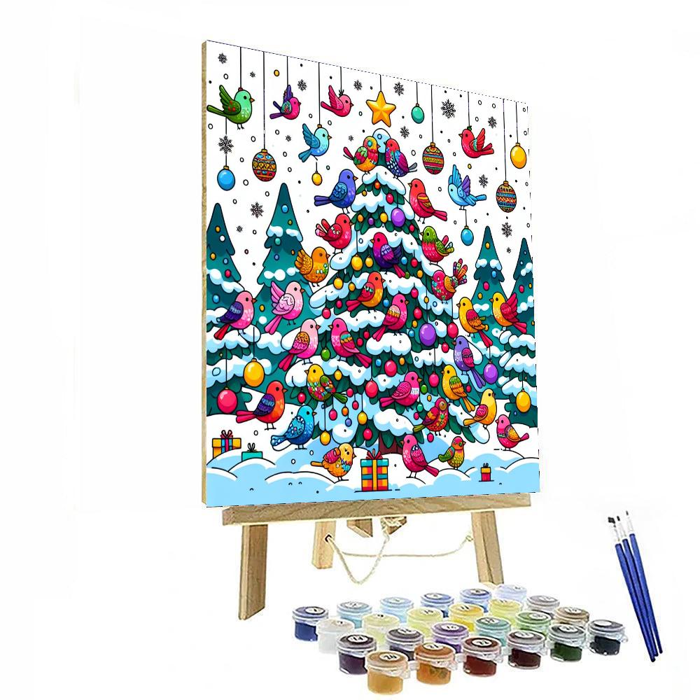 Festive Feathered Friends Paint By Numbers Art