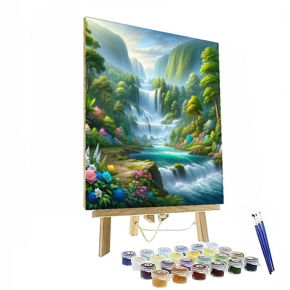 Cascading Mountain Waterfalls - DIY Painting By Numbers Kit – Artistry Rack