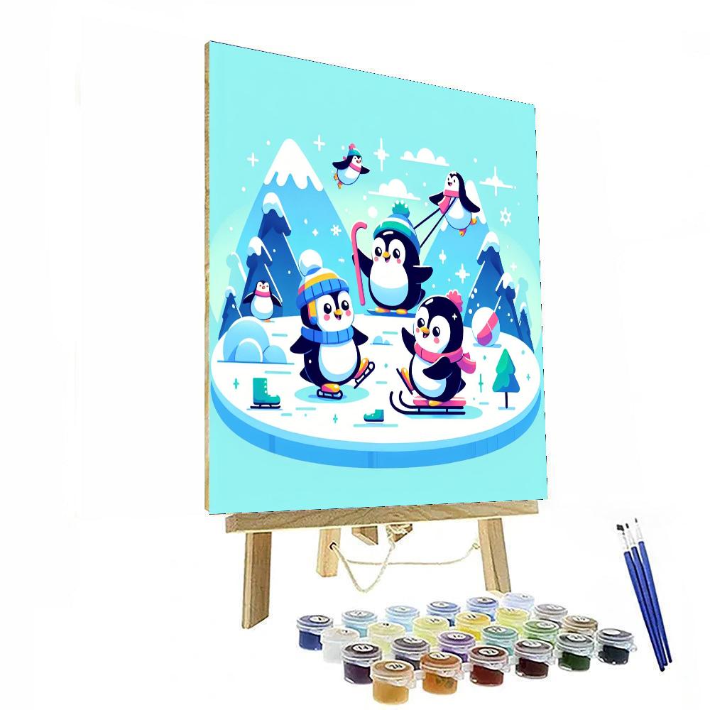 Penguin Ice Kingdom Paint By Numbers Art