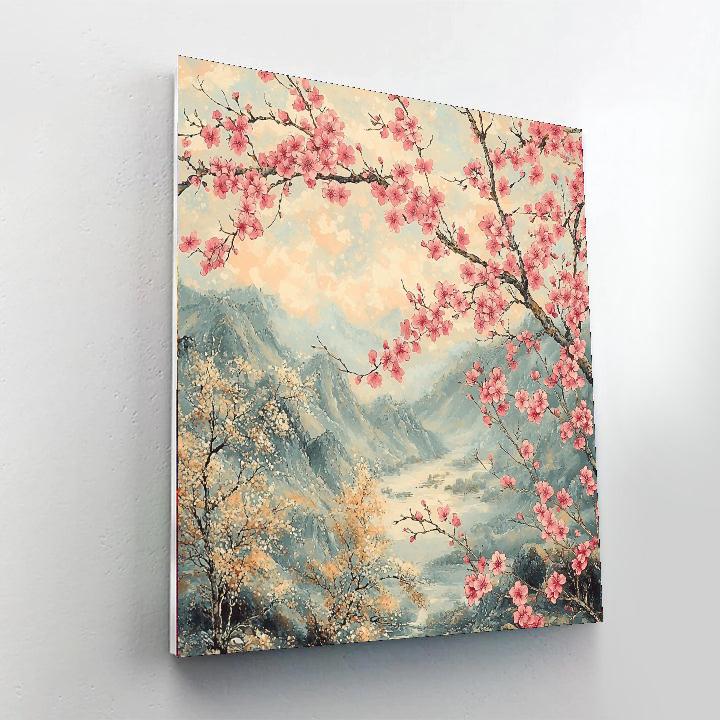 Zhao Mengfu Inspired Timeless Blossoms Of Spring  Paint By Number