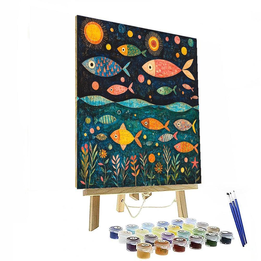 Paul Klee Inspired Mystical Sea Adventure  Numbered Painting Kits