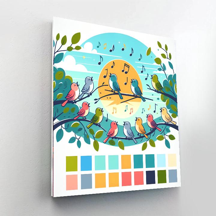 Joyful Birdsong Morning Painting By Numbers Kit