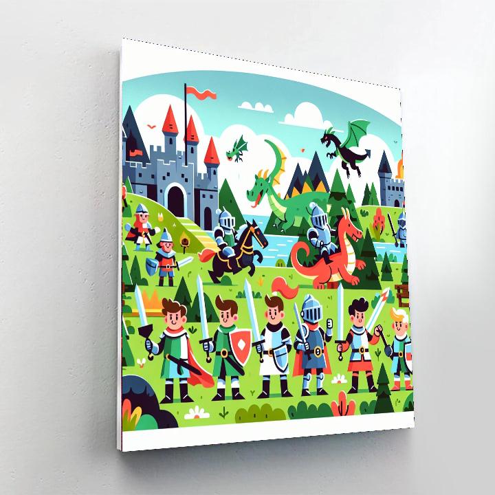 Brave Knights And Magical Quests Paint By Numbers Art
