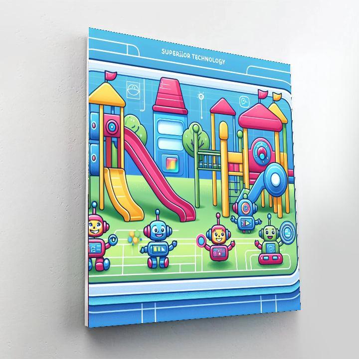 Playful Robot Playground Numbered Painting Kits
